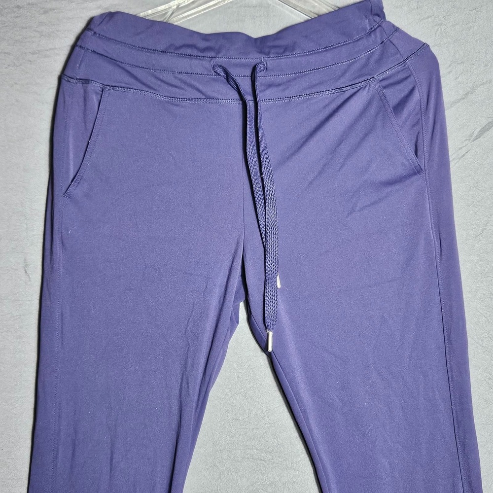 Halara Womens L Joggers Purple Nylon Spandex High Rise Drawstring Pockets Cuffed